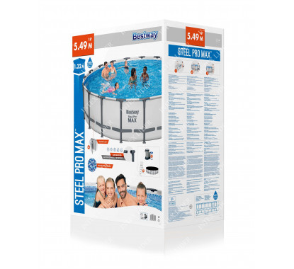561FJ BestWay Каркасный бассейн круглый, 549х132см+фильтрнасос, лестница, тент