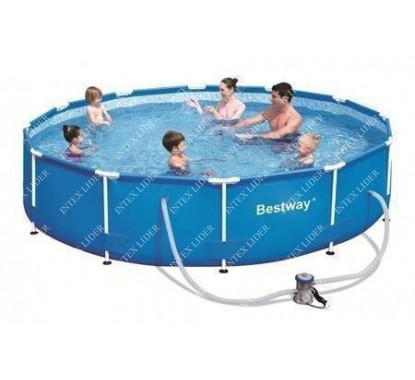 14415 Каркасный бассейн круглый BestWay, 305х100см, фильтр-насос картр 1250 л/ч