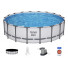 561FJ BestWay Каркасный бассейн круглый, 549х132см+фильтрнасос, лестница, тент
